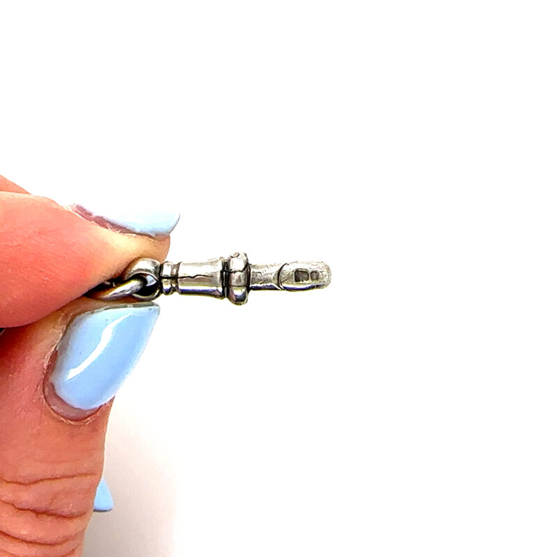 Sterling silver curb link fob chain and pendant c.1914