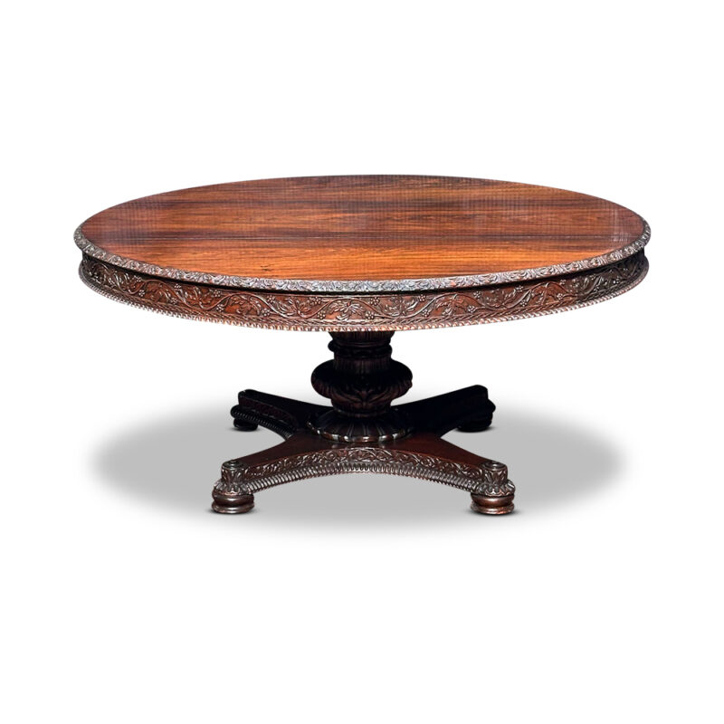 Anglo-Indian round pedestal dining table