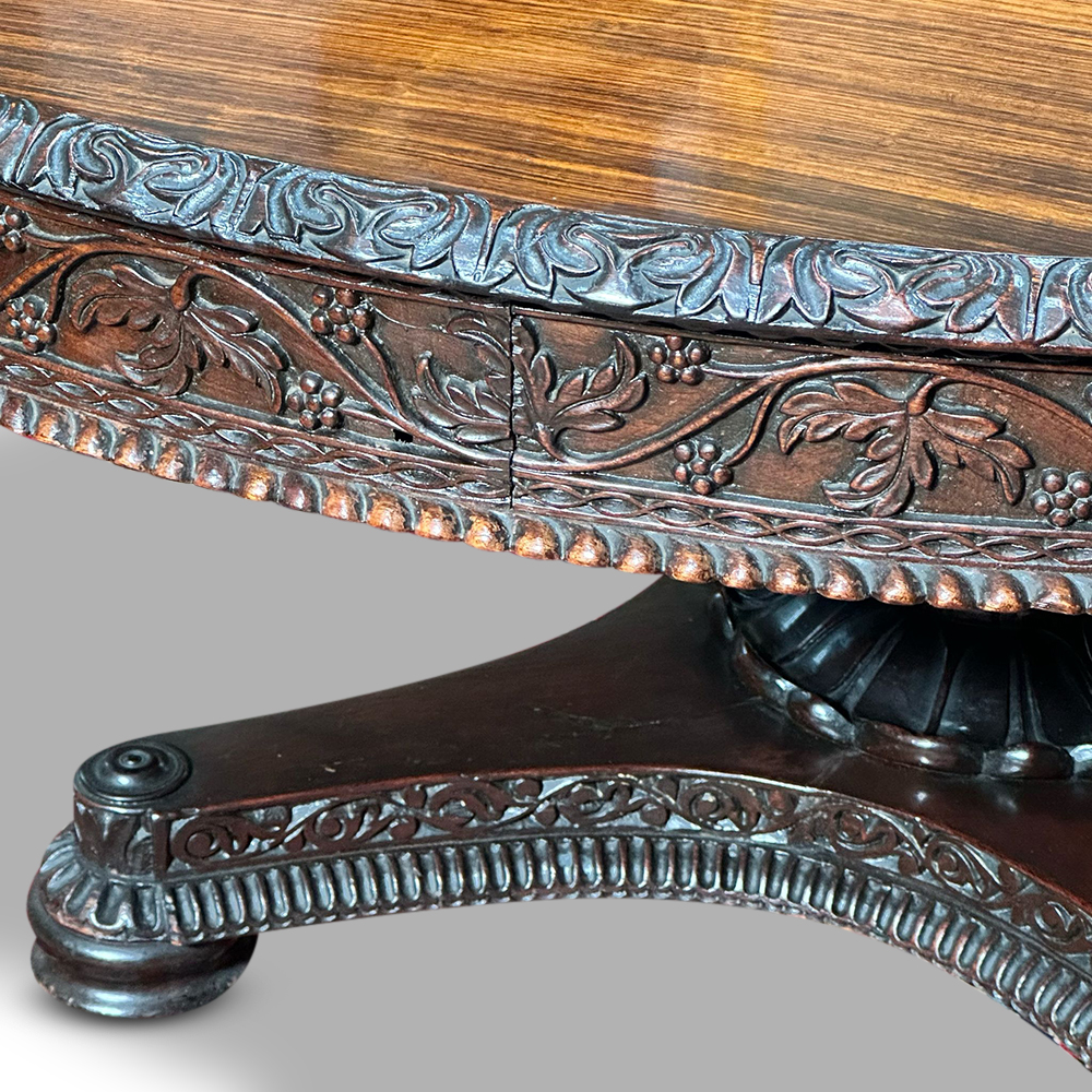 Anglo-Indian round pedestal dining table