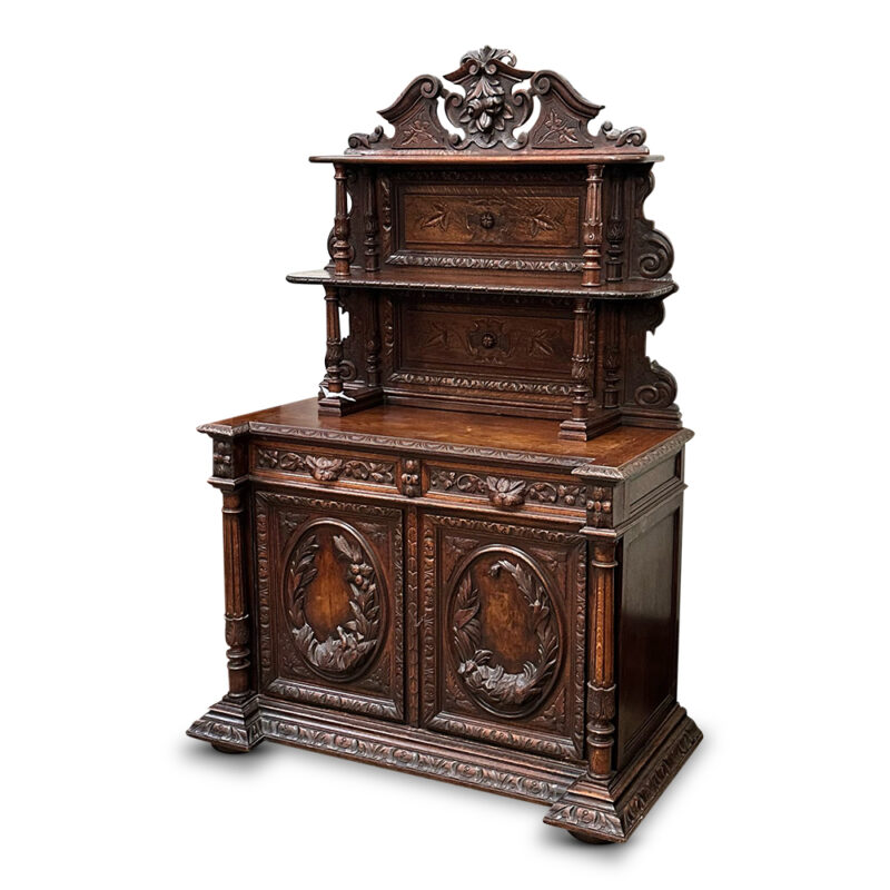 French oak 2 tier sideboard