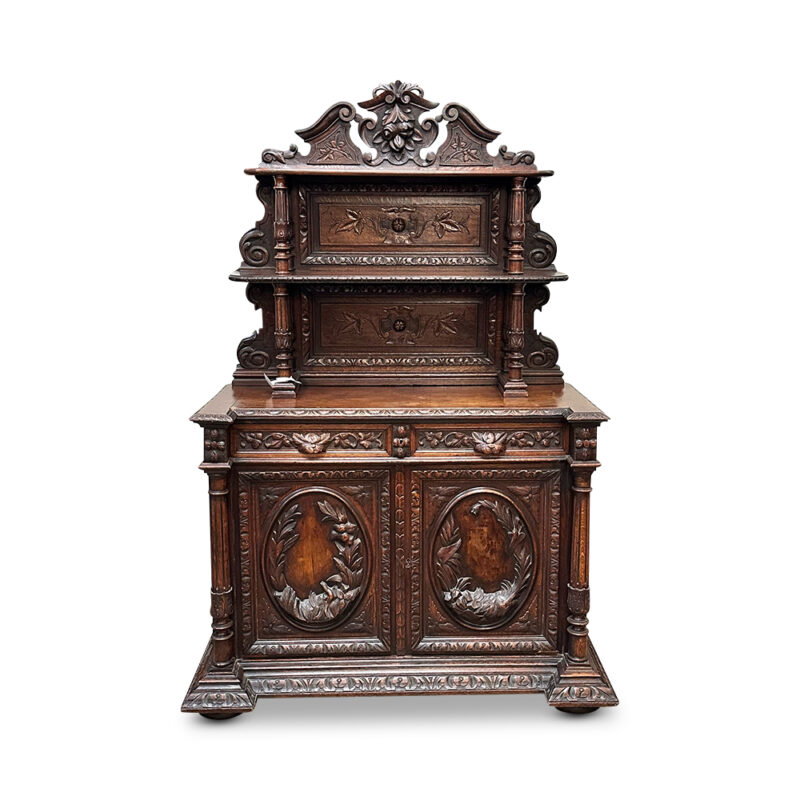 French oak 2 tier sideboard