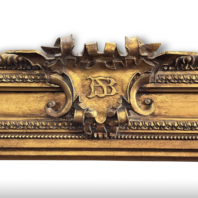 Louis XVI style rectangular gilt mirror