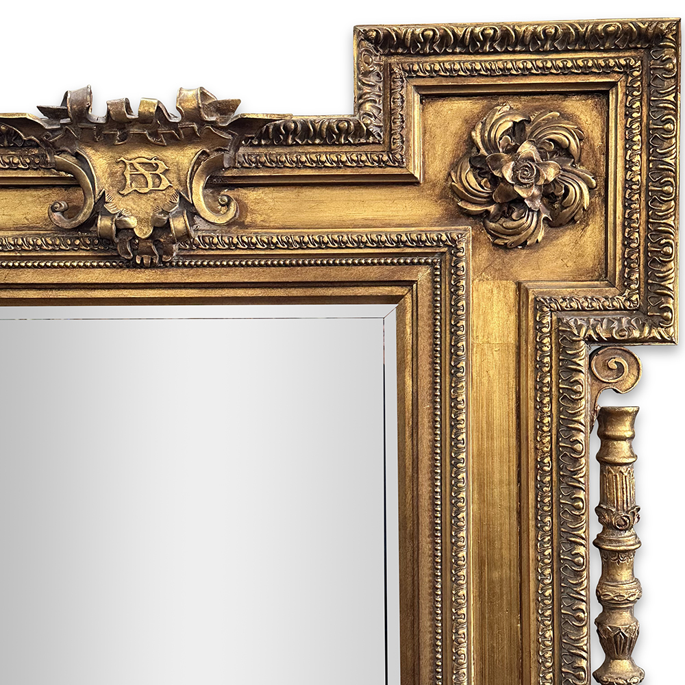 Louis XVI style rectangular gilt mirror