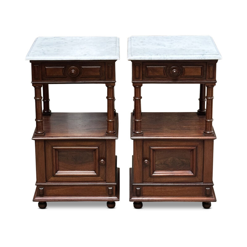 Pair English mahogany bedsides