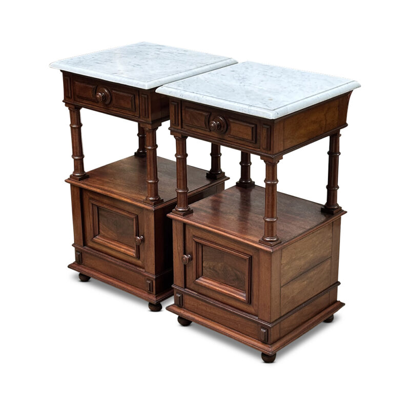 Pair English mahogany bedsides