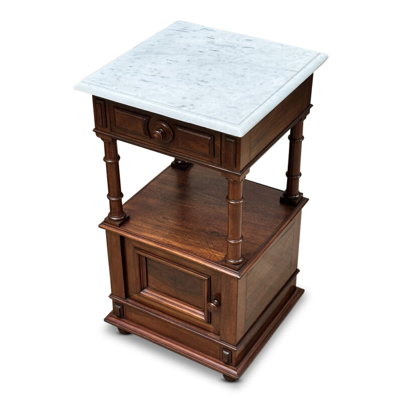 Pair English mahogany bedsides
