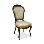 Set 4 French walnut dining chairs