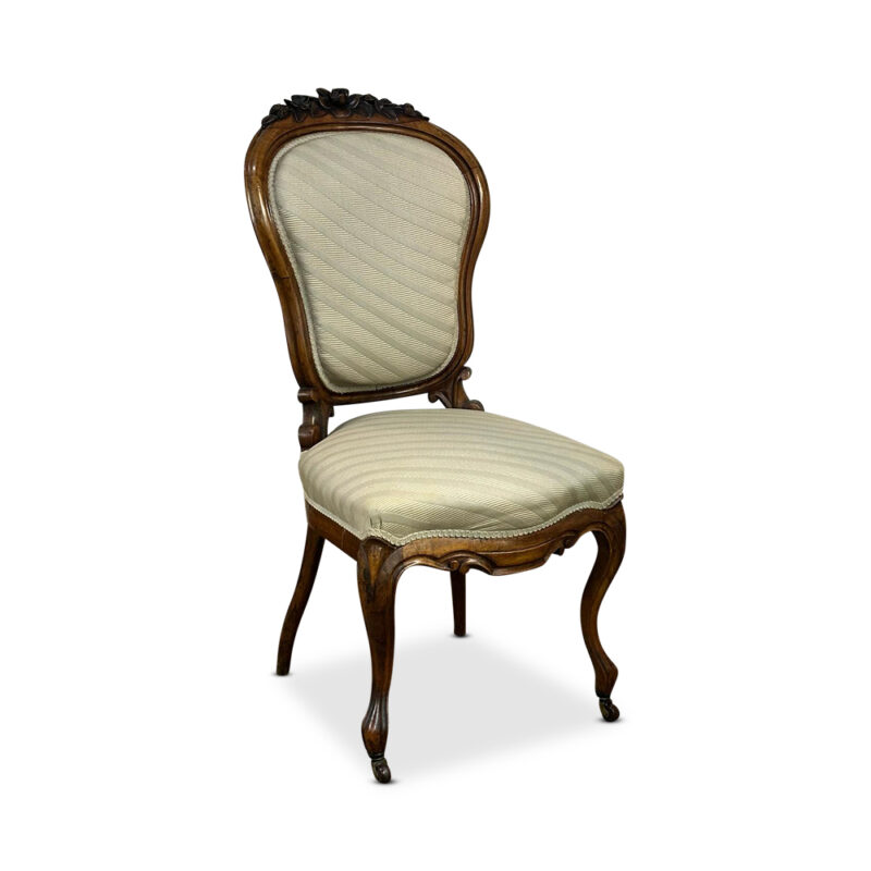 Set 4 French walnut dining chairs