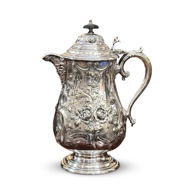 Victorian silver plated mask head tankard jug c.1880