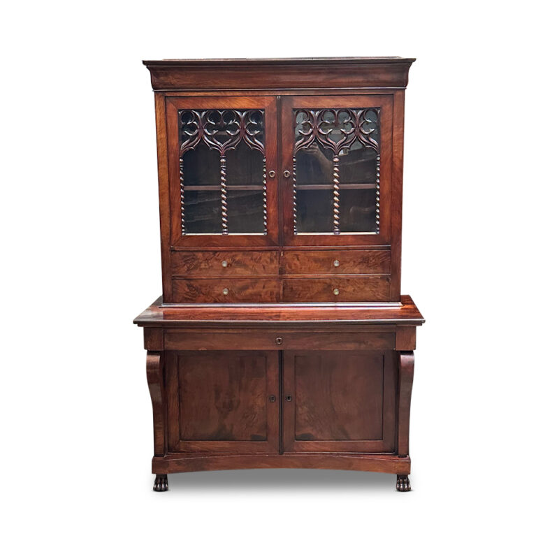 mahogany 2 section bookcase