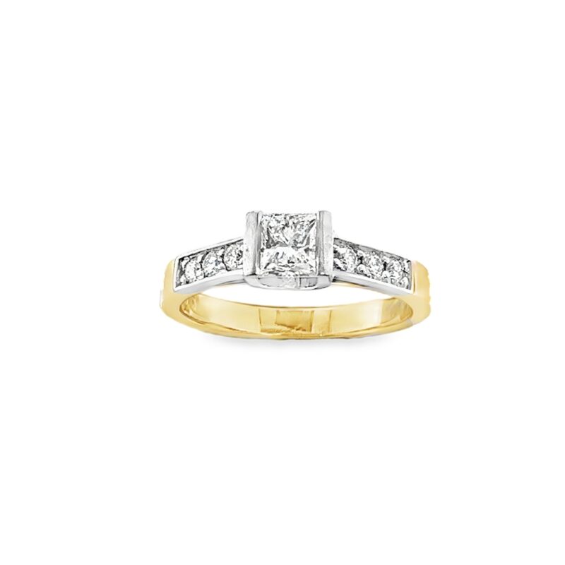 18ct gold princess cut diamond ring_1