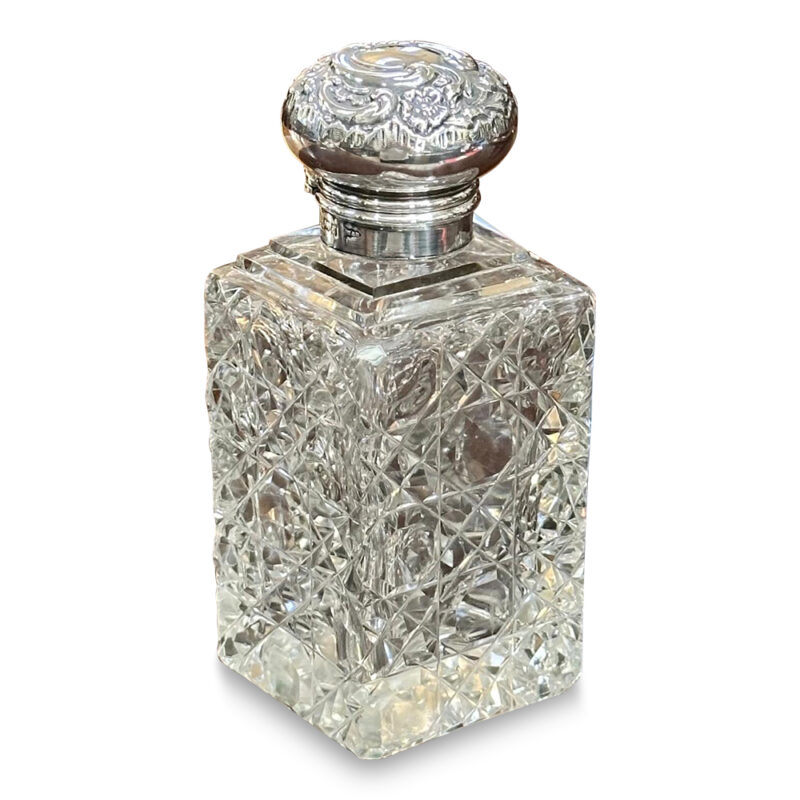 Edwardian sterling silver hobnail perfume bottle 1904