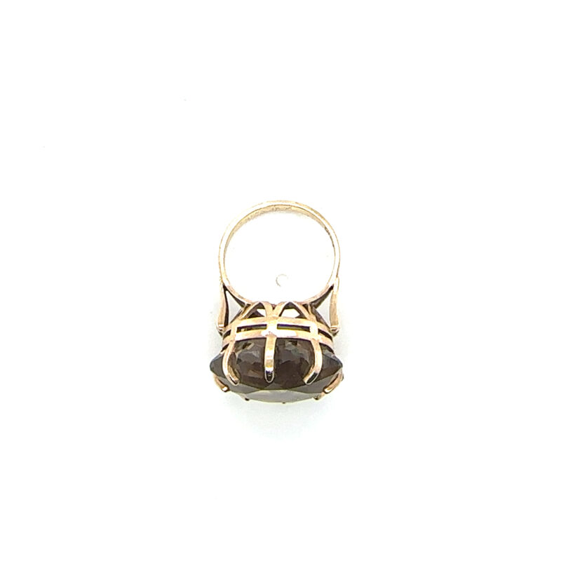 Smoky quartz star shaped cocktail ring
