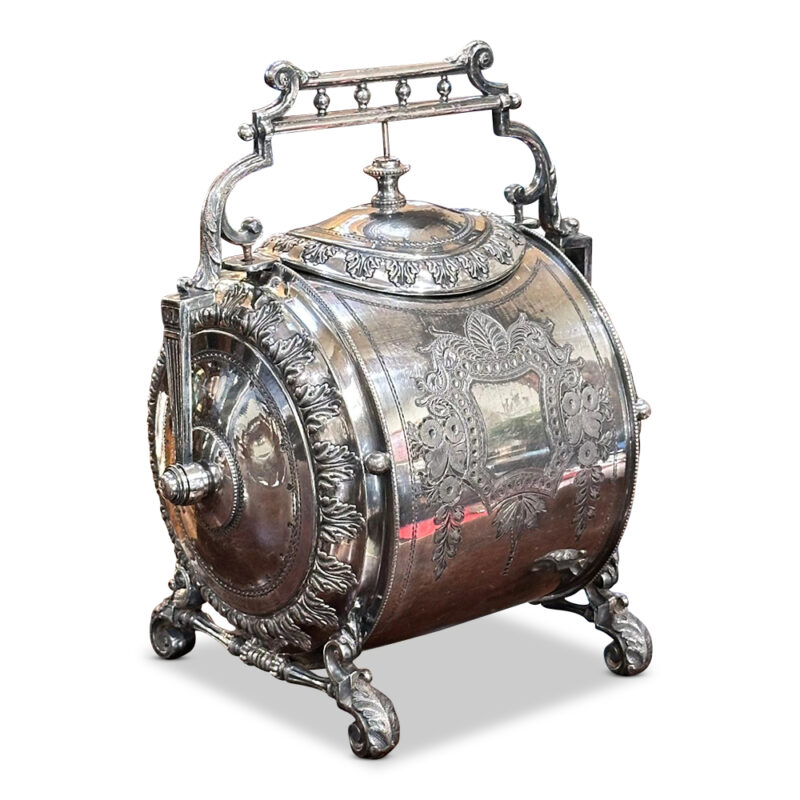 Victorian silver plated biscuit barrel