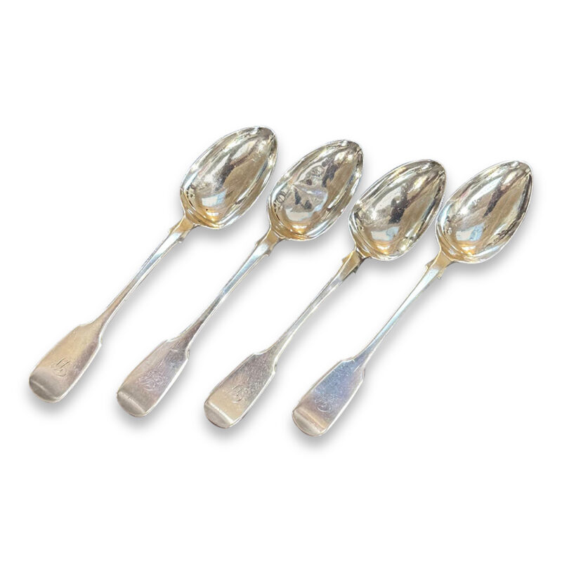 set 4 English sterling silver teaspoons