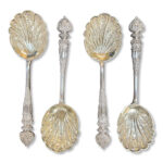 set 4 silver plated serving spoons c.1875