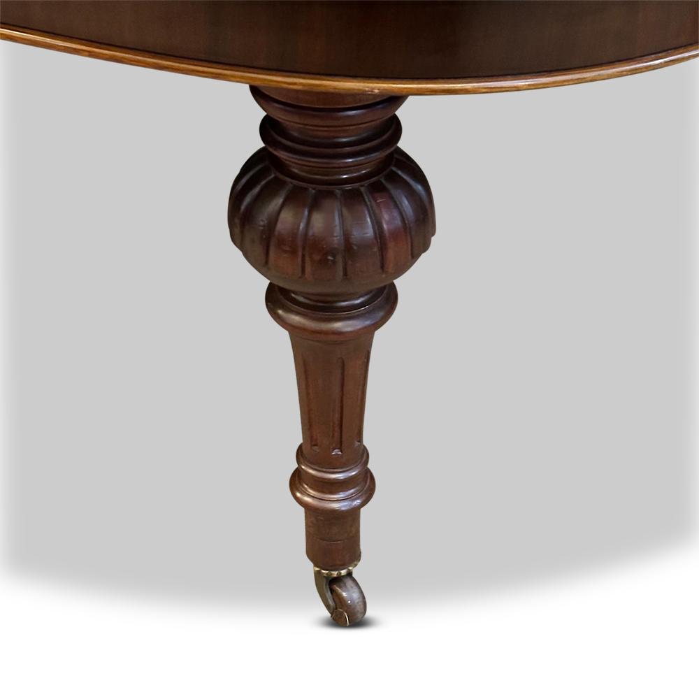 19th century d end 2 leaf mahogany dining table c.1870