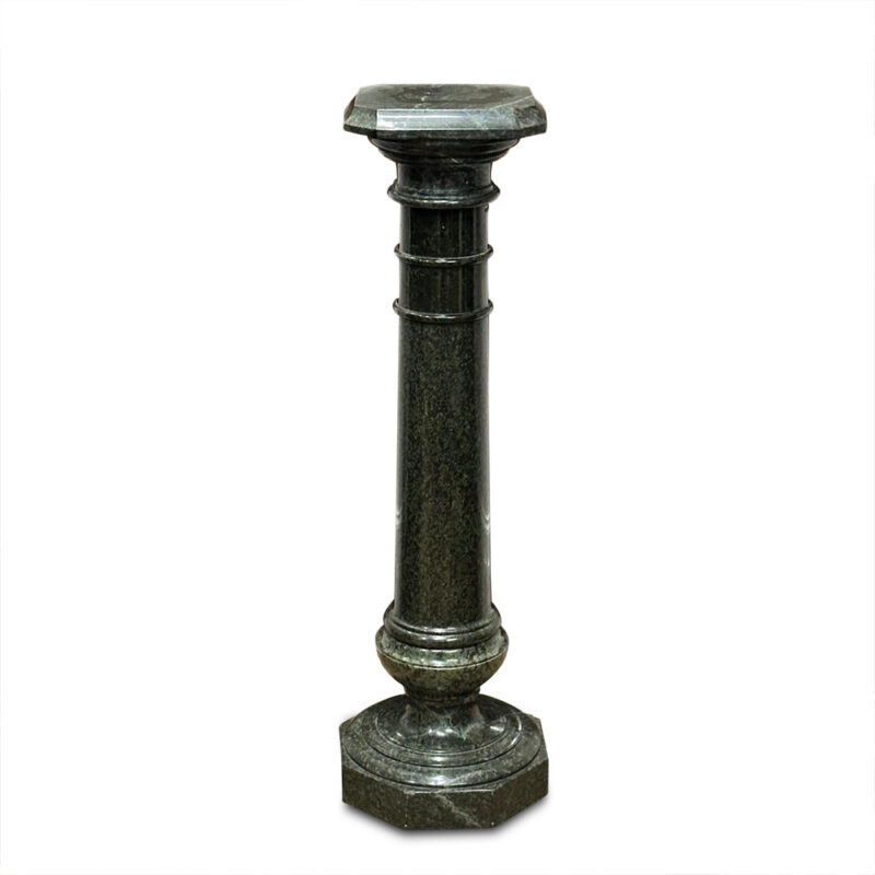 19th century green marble pedestal square top