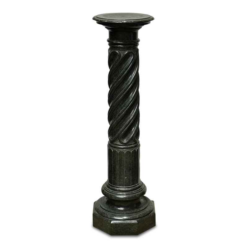 19th century green marble pedestal twisted column