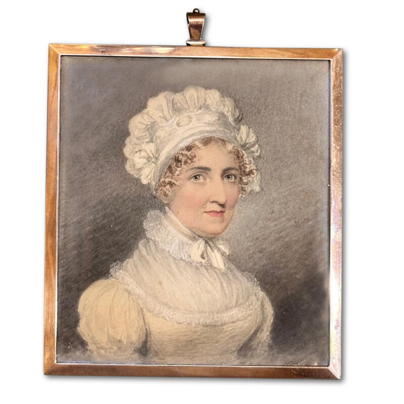19th century superb set 3 hand painted miniatures