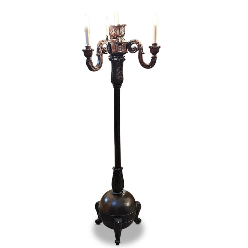 Baroque three branch standard lamp c.1920