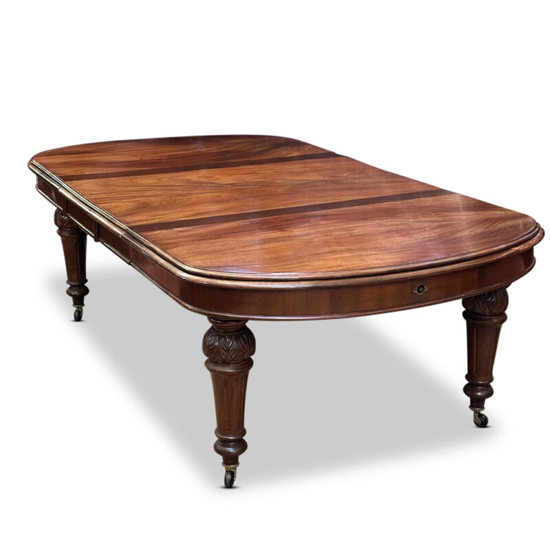 D end 2 leaf mahogany dining table c.1870