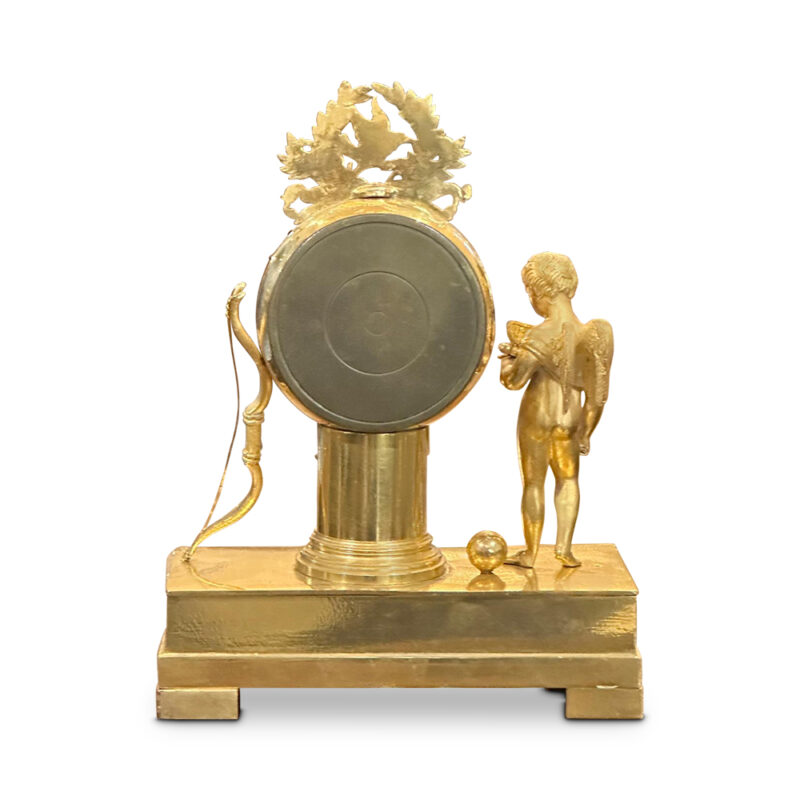 English gilt bronze figured small mantle clock c.1870
