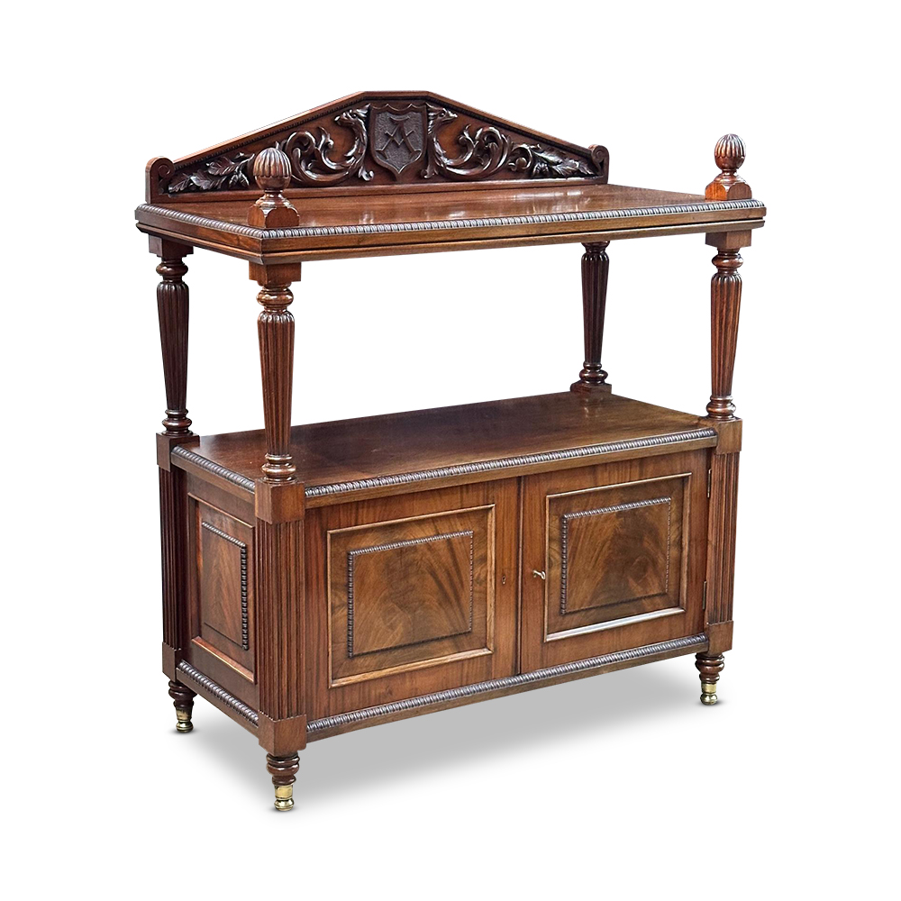 English mahogany two door servery c.1850