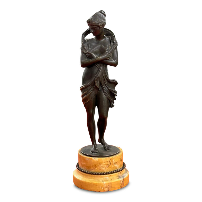 French Napoleon III bronze figure of Venus on sienna marble base c.1860