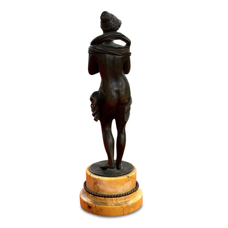 French Napoleon III bronze figure of Venus on sienna marble base c.1860