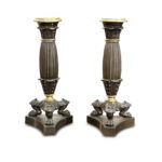 French bronze claw foot candlesticks c.1840