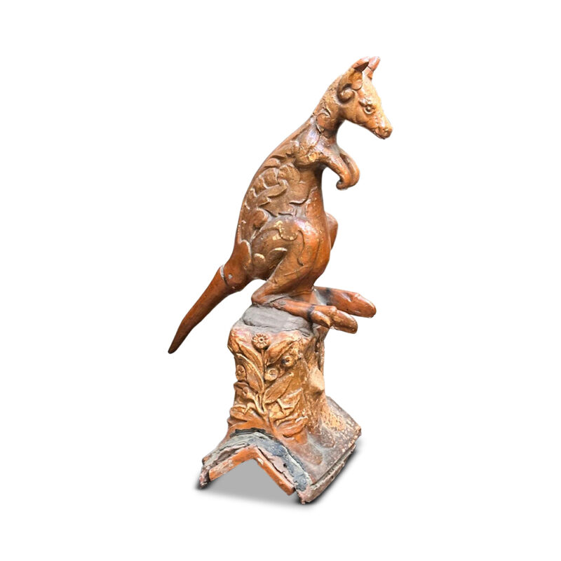 French terracotta kangaroo roof finial c.1900
