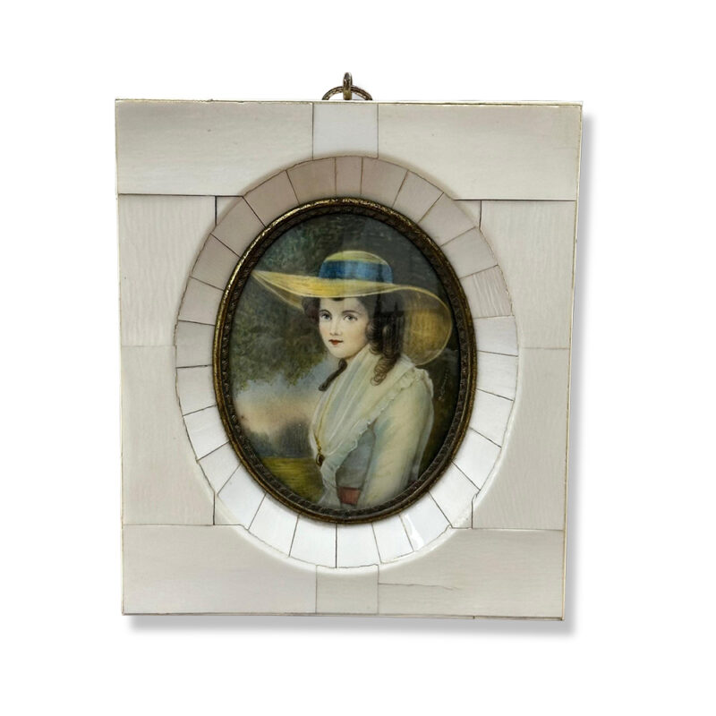 Ivory framed miniature portrait of Countess Spencer c.1870
