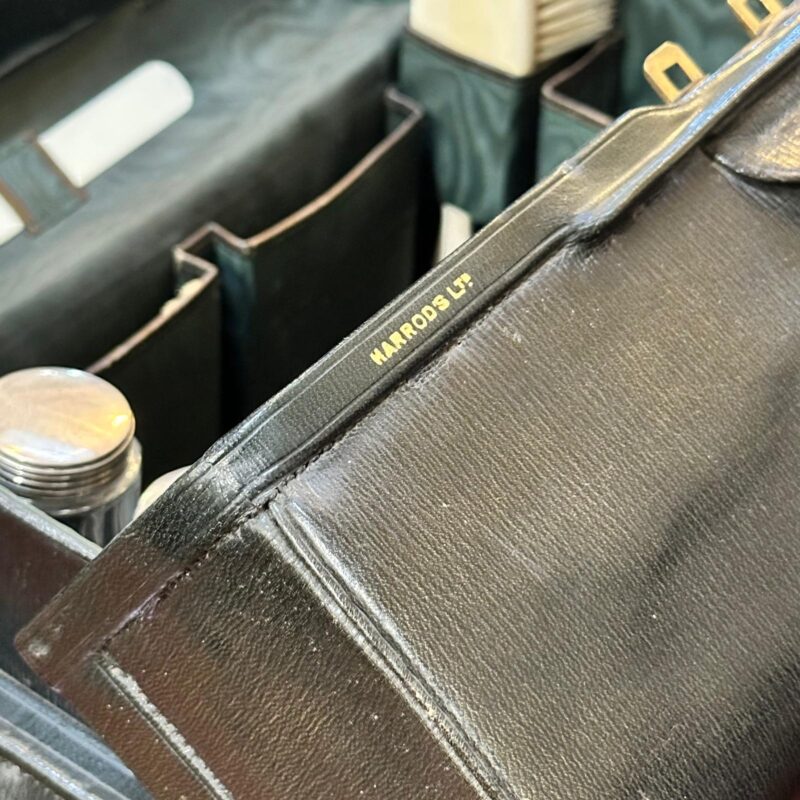 Harrods Leather travelling case inner
