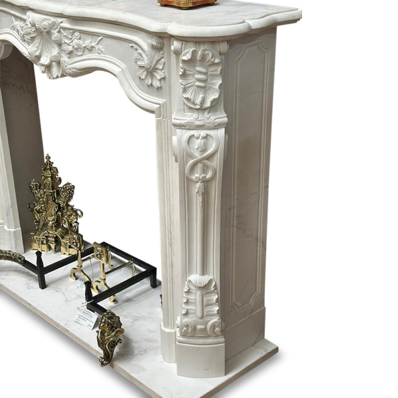 Louis XV style carrara marble mantle