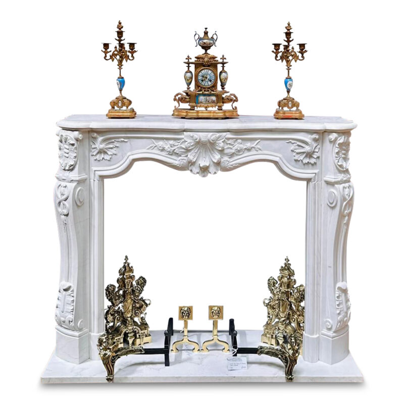 Louis XV style carrara marble mantle