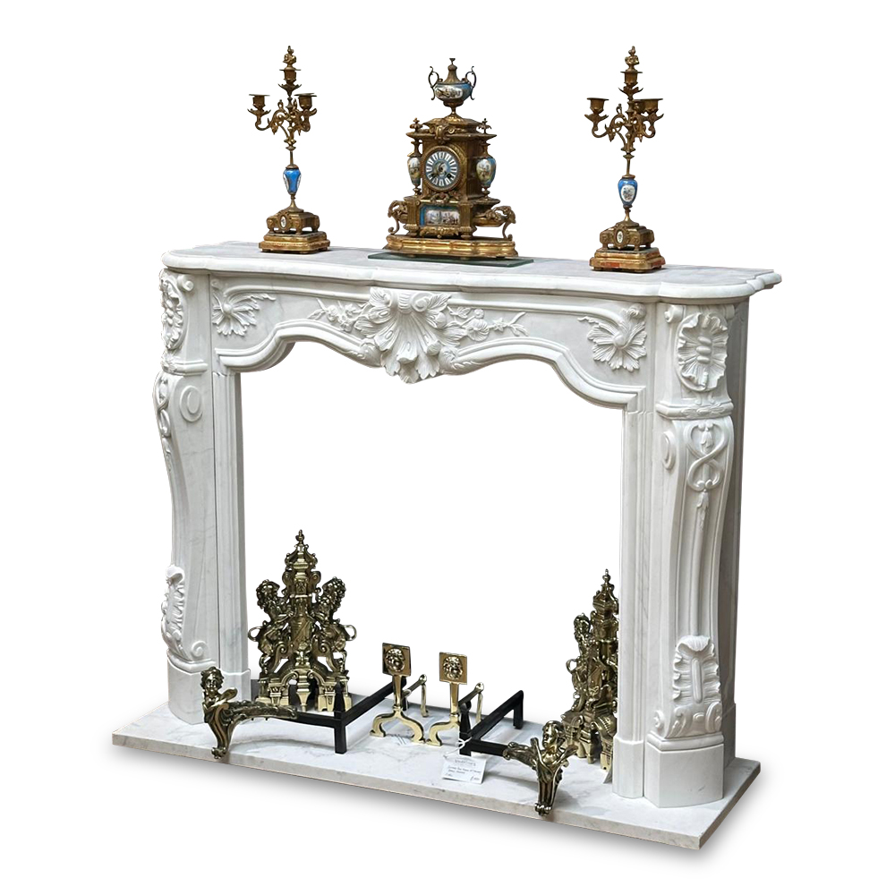 Louis XV style carrara marble mantle