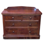 Antique Low mahogany 4 drawer chest