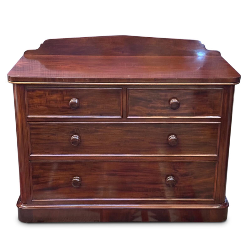 Antique Low mahogany 4 drawer chest