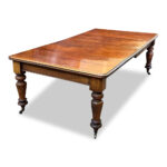 Mahogany 2 leaf dining table with turned legs c.1860