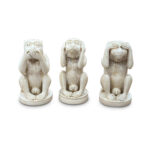 Set of 3 ivory monkeys see speak hear no evil c.1880