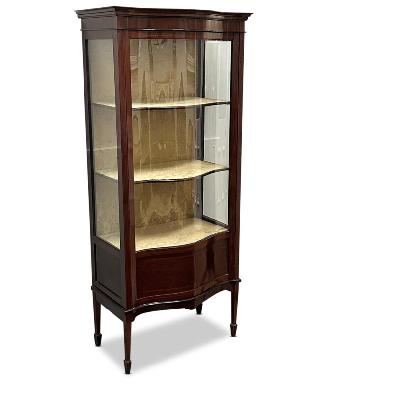 Sheraton style mahogany single door display cabinet c.1910