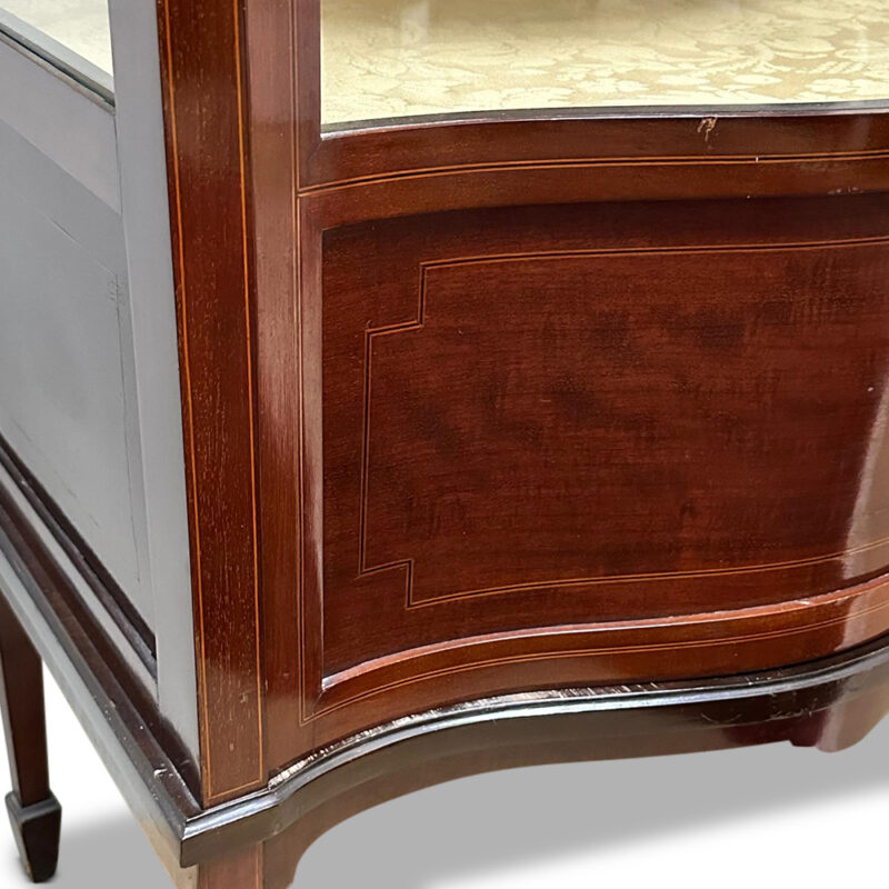 Sheraton style mahogany single door display cabinet c.1910