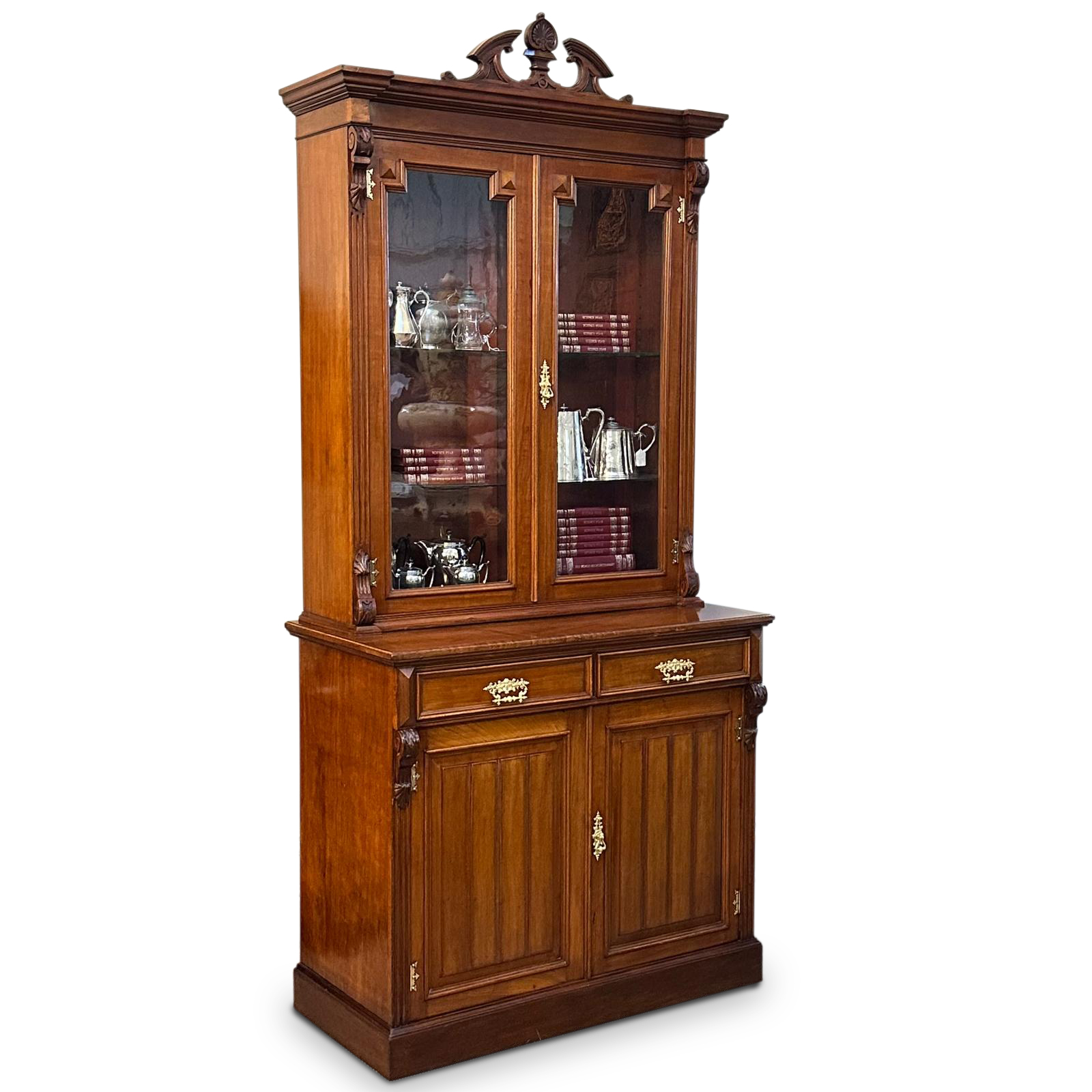 Superb Australian cedar two section bookcase c.1880