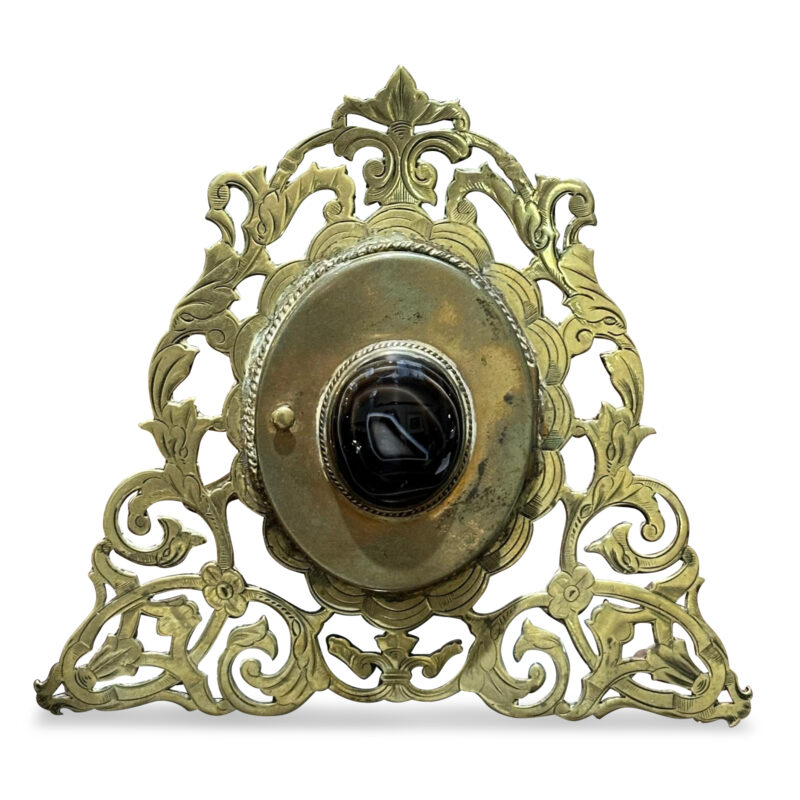 Victorian brass picture frame with cabochon agate c.1890