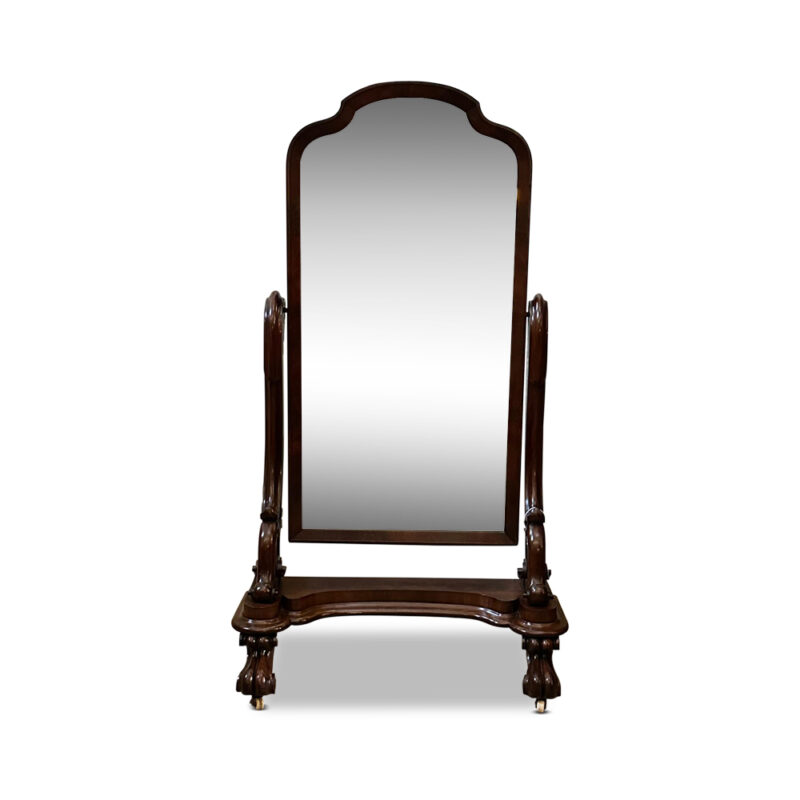 Victorian cheval mirror side