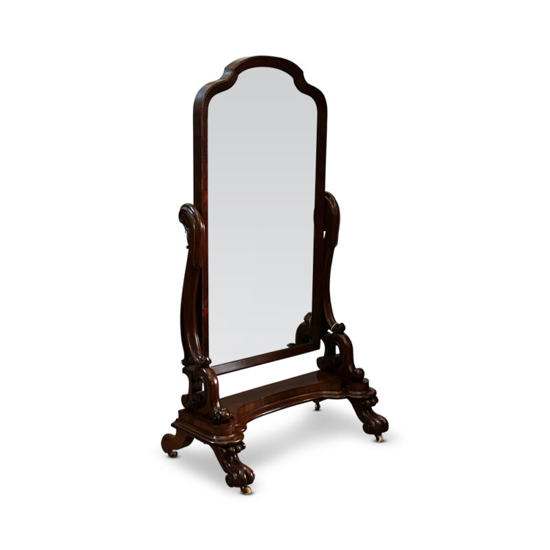 Victorian cheval mirror side