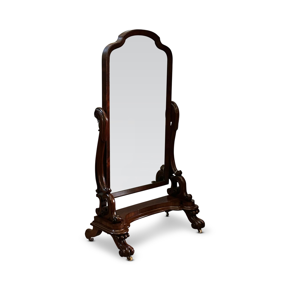 Victorian cheval mirror side