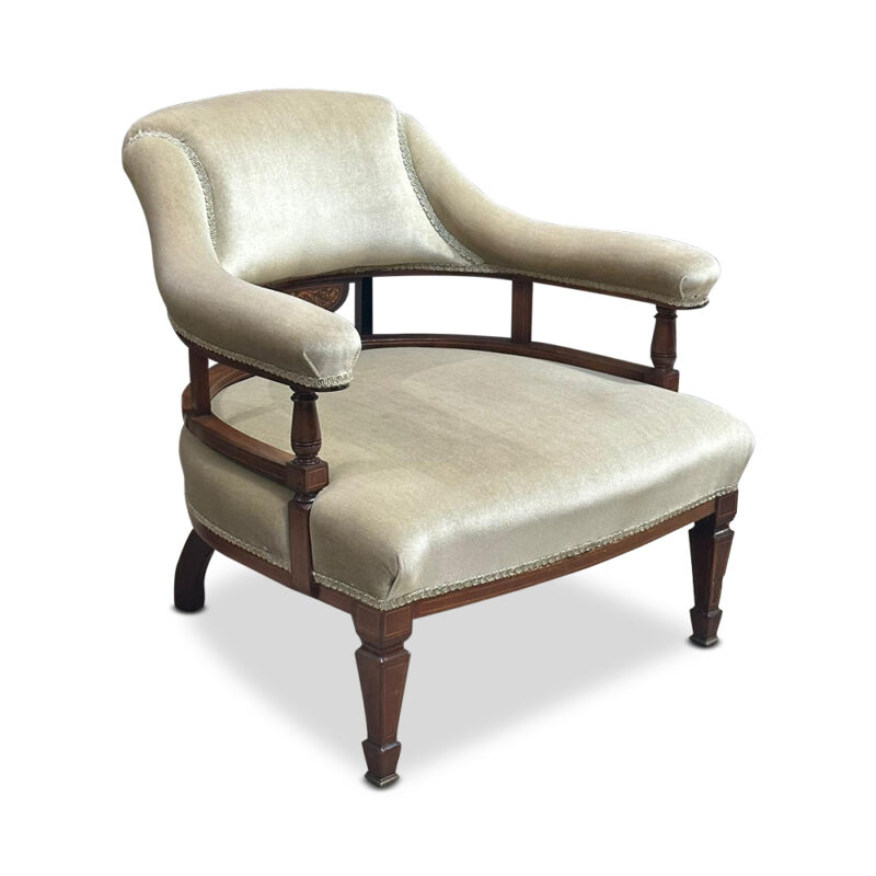 Walnut sheraton style tub chair