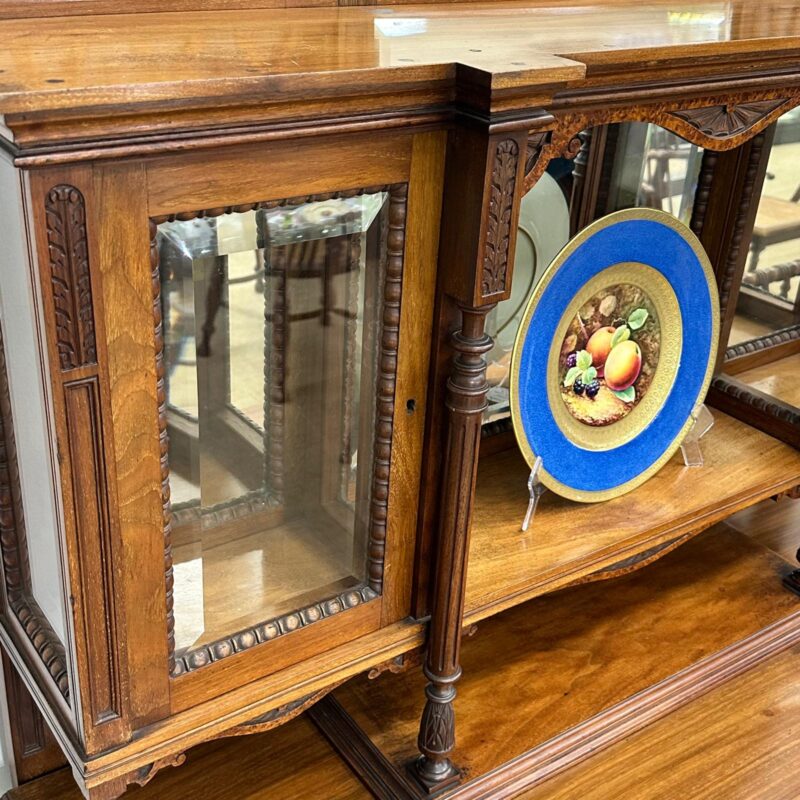 Walnut sideboard with amboyna drawer fronts c.1890